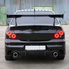 Бампер задний в стиле &quot;INGS Extreem&quot; под двойной выхлоп для Mitsubishi Lancer IX (2003-2009)