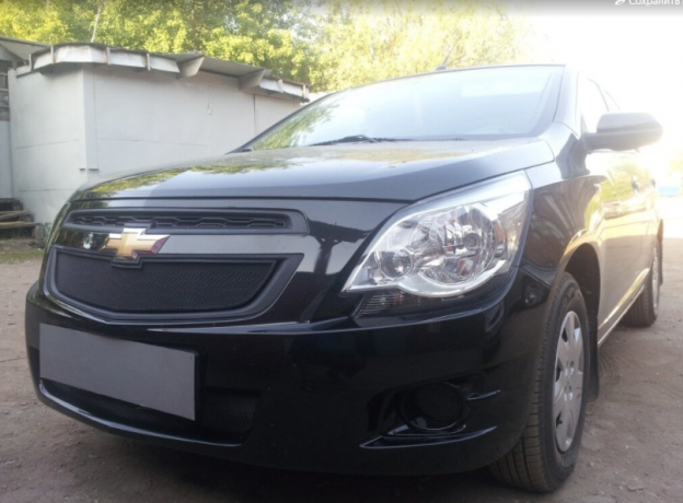 Защита радиатора "Standart" Chevrolet Cobalt (2013-н.в.) низ, чёрная купить недорого с доставкой в Гатчина