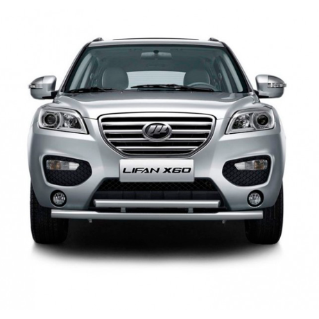 Защита переднего бампера двойная d63/51мм (НПС) Lifan X60 (2012-2016 г.в.) купить недорого с доставкой в Гатчина