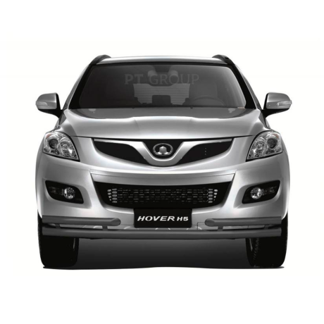 Защита переднего бампера двойная с углами d63/51мм ШАГРЕНЬ (ППК) GREAT WALL Hover H5 (2011-н.в.) купить недорого с доставкой в Гатчина